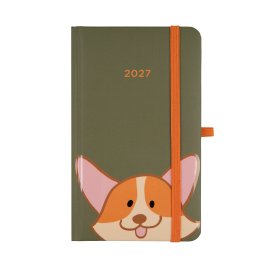 Kalendarz kieszonkowy z gumką - Corgi
