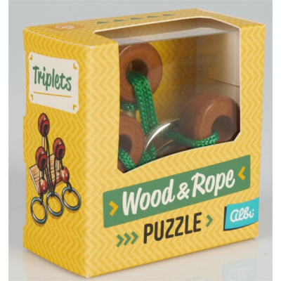 Wood &amp; Rope puzzle - Triplets                    