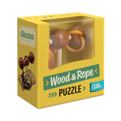 Wood &amp; Rope puzzle - Glasses                    