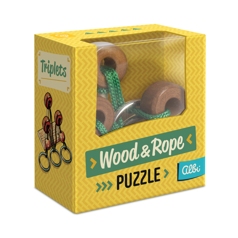 Wood &amp; Rope puzzle - Triplets                    