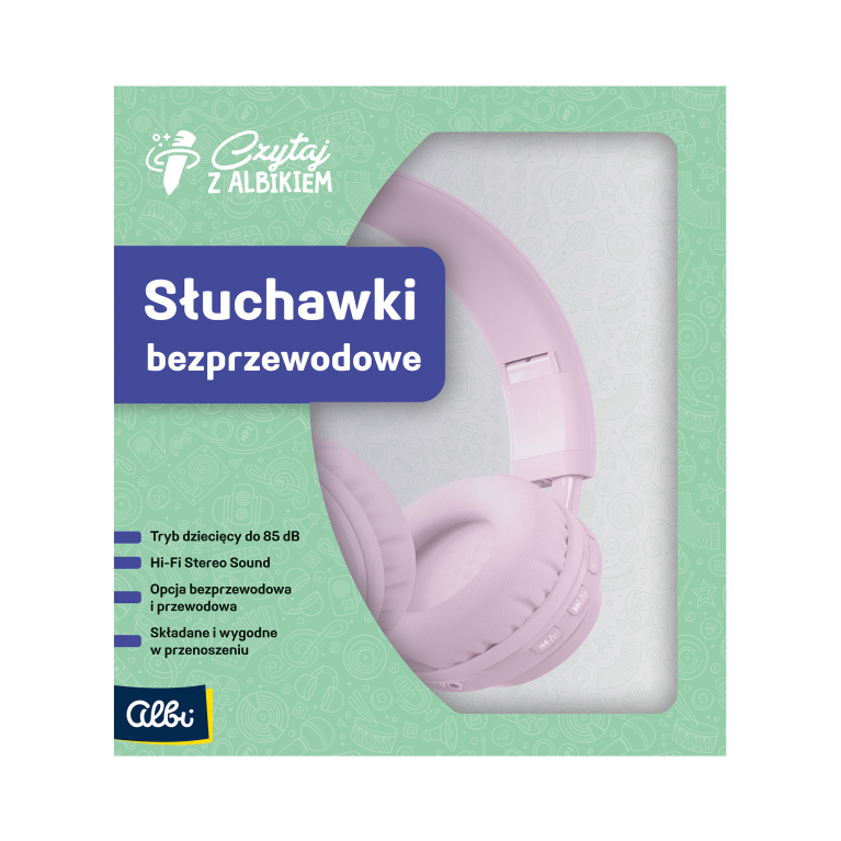                             Słuchawki bezprzewodowe - różowe                        