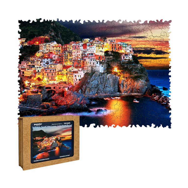 Drewniane puzzle - Manarola we Włoszech                    