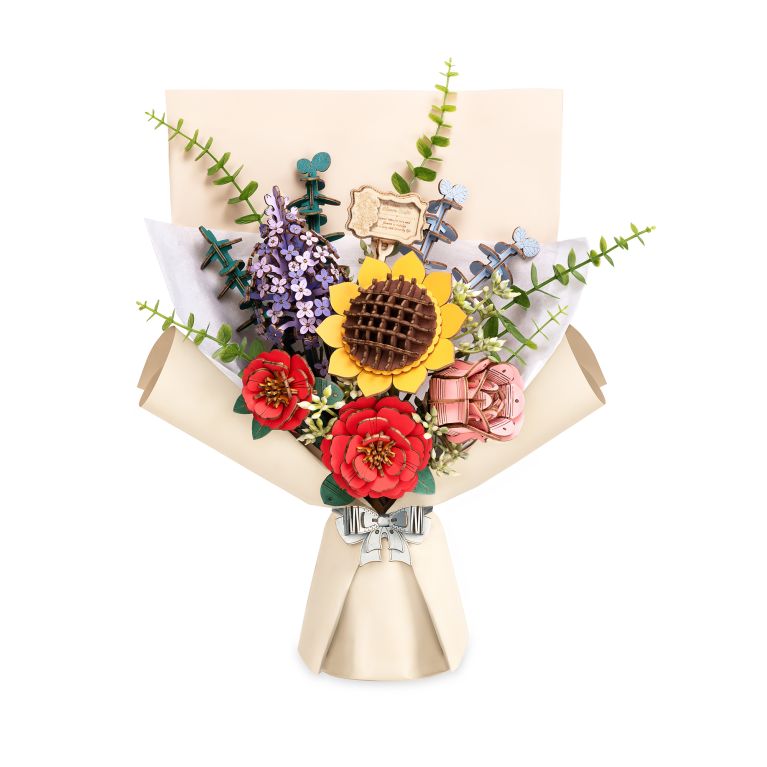 Drewniane kwiaty - Bukiet                    